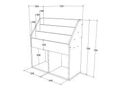 Consola| Estante para revistas Lugo, , 72 x 31 x 79 cm Branco