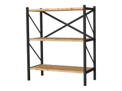 Estante para sala de estar Rus com 3 prateleiras em carvalho e safir 66x85x34 cm^ Prateleira