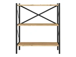 Estante para sala de estar Rus com 3 prateleiras em carvalho e safir 66x85x34 cm^ Prateleira