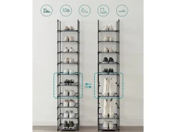Móvel De Arrumação|Sapateira| Estante para sapatos 33x33x173 cm cinza Cinzento