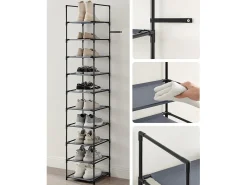 Móvel De Arrumação|Sapateira| Estante para sapatos 33x33x173 cm cinza Cinzento