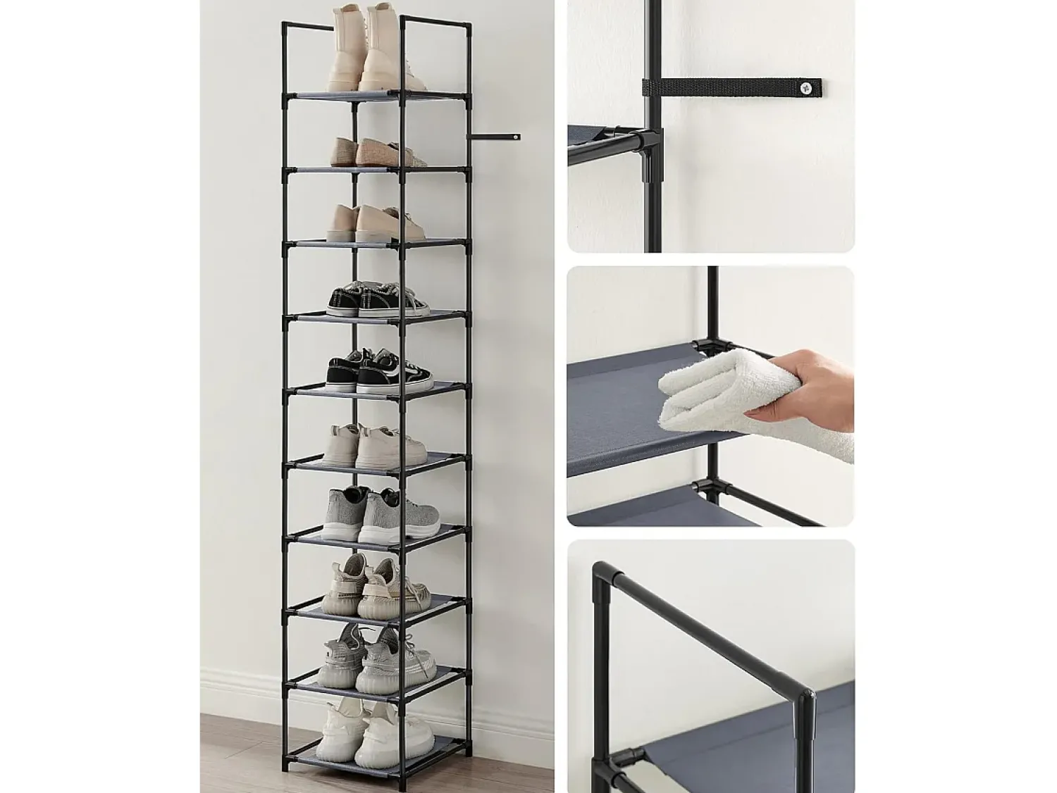 Móvel De Arrumação|Sapateira| Estante para sapatos 33x33x173 cm cinza Cinzento
