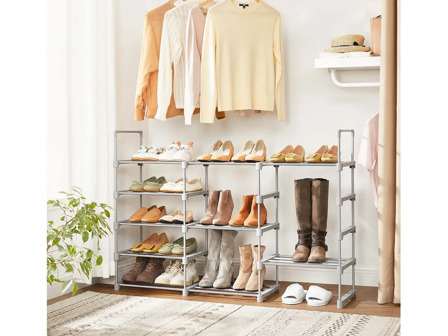 Móvel De Arrumação|Sapateira* Estante para Sapatos 30x45x174 cm cinza Cinzento
