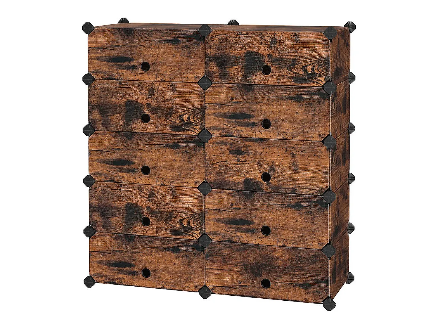 Móvel De Arrumação|Sapateira| Estante para sapatos 43x31x173 cm dourado preto plástico cubo de arrumação Castanho