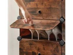 Móvel De Arrumação|Sapateira| Estante para sapatos 43x31x173 cm dourado preto plástico cubo de arrumação Castanho