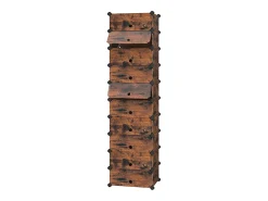 Móvel De Arrumação|Sapateira| Estante para sapatos 43x31x173 cm dourado preto plástico cubo de arrumação Castanho