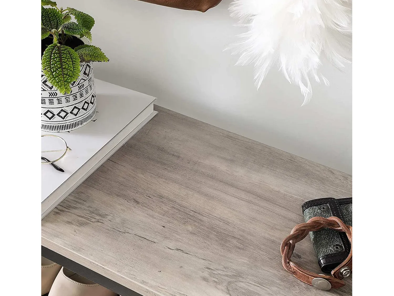 Móvel De Arrumação|Sapateira| Estante para sapatos 100x30x92,5 cm branco preto Indestic Preto / Castanho