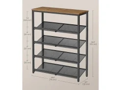 Móvel De Arrumação|Sapateira* Estante para Sapatos 75x28x93 cm castanho mel e preto tinta Preto / Castanho