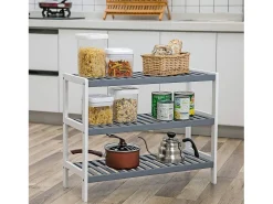 Móvel De Arrumação|Sapateira* Estante para Sapatos 70x55x26 cm branco cinza Cinzento / Branco