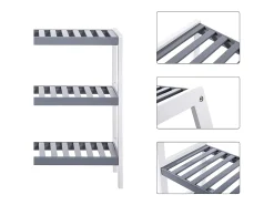 Móvel De Arrumação|Sapateira* Estante para Sapatos 70x55x26 cm branco cinza Cinzento / Branco