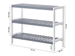 Móvel De Arrumação|Sapateira* Estante para Sapatos 70x55x26 cm branco cinza Cinzento / Branco