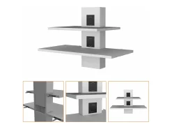 TuHome Estante para televisão Burgos em melamina com duas prateleiras , 43.7 cm X 60.1 cm X 30 cm ,^ Móvel De Tv