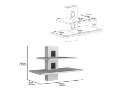 TuHome Estante para televisão Burgos em melamina com duas prateleiras , 43.7 cm X 60.1 cm X 30 cm ,^ Móvel De Tv