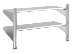 Prateleira*vidaxl Estante parede 2 prateleiras 100x40x60 cm aço inoxidável prata Prateado
