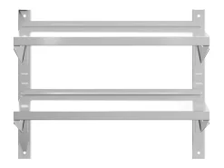 Prateleira| Estante parede 2 prateleiras 75x40x60 cm aço inoxidável prata PT440435 Prateado