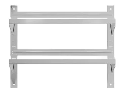 Outlet vidaxl Estante parede 2 prateleiras 75x30x60 cm aço inoxidável prata Prateado