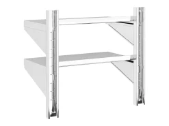 Prateleira|vidaxl Estante parede 2 prateleiras 50x30x48 cm aço inoxidável prata Prateado