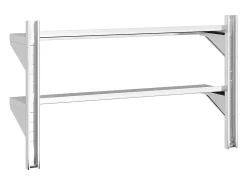 Prateleira|vidaxl Estante parede 2 prateleiras 100x23,5x60cm aço inoxidável prata Prateado