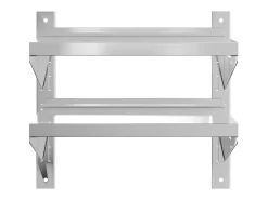 Prateleira* Estante parede 2 prateleiras 50x23,5x60 cm aço inoxidável prata PT210596 Prateado