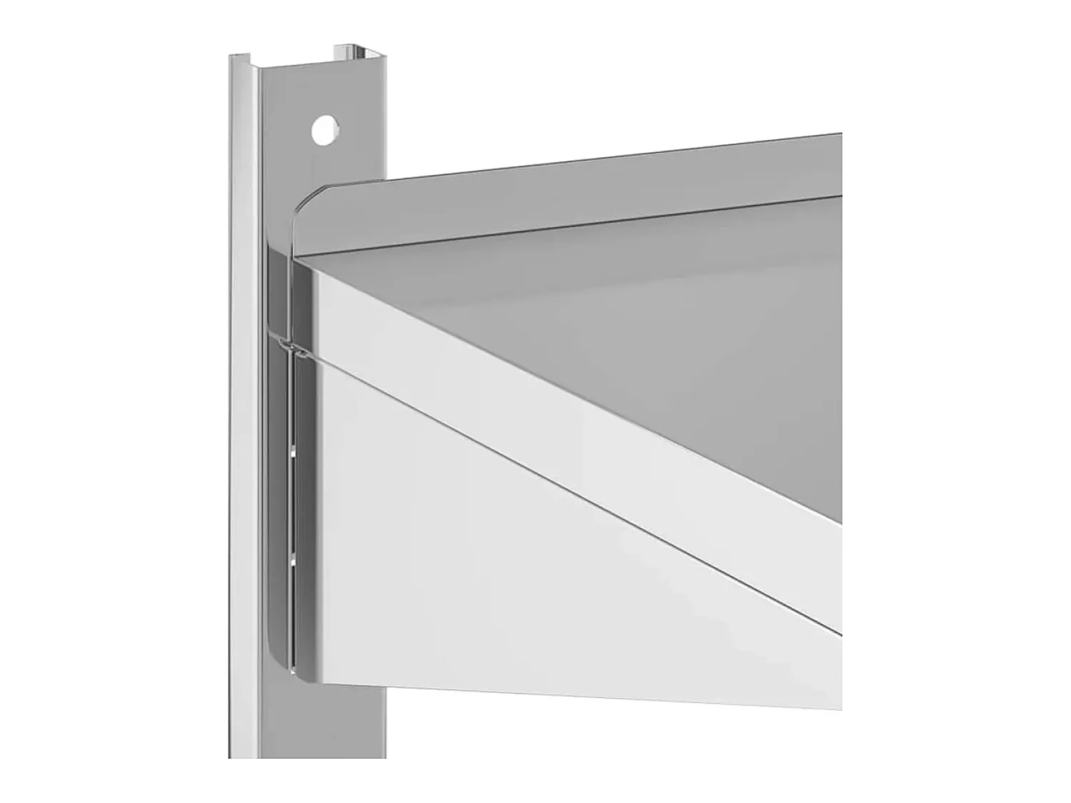Online vidaxl Estante parede 2 prateleiras 75x23,5x60 cm aço inoxidável prata Prateado