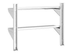 Online vidaxl Estante parede 2 prateleiras 75x23,5x60 cm aço inoxidável prata Prateado