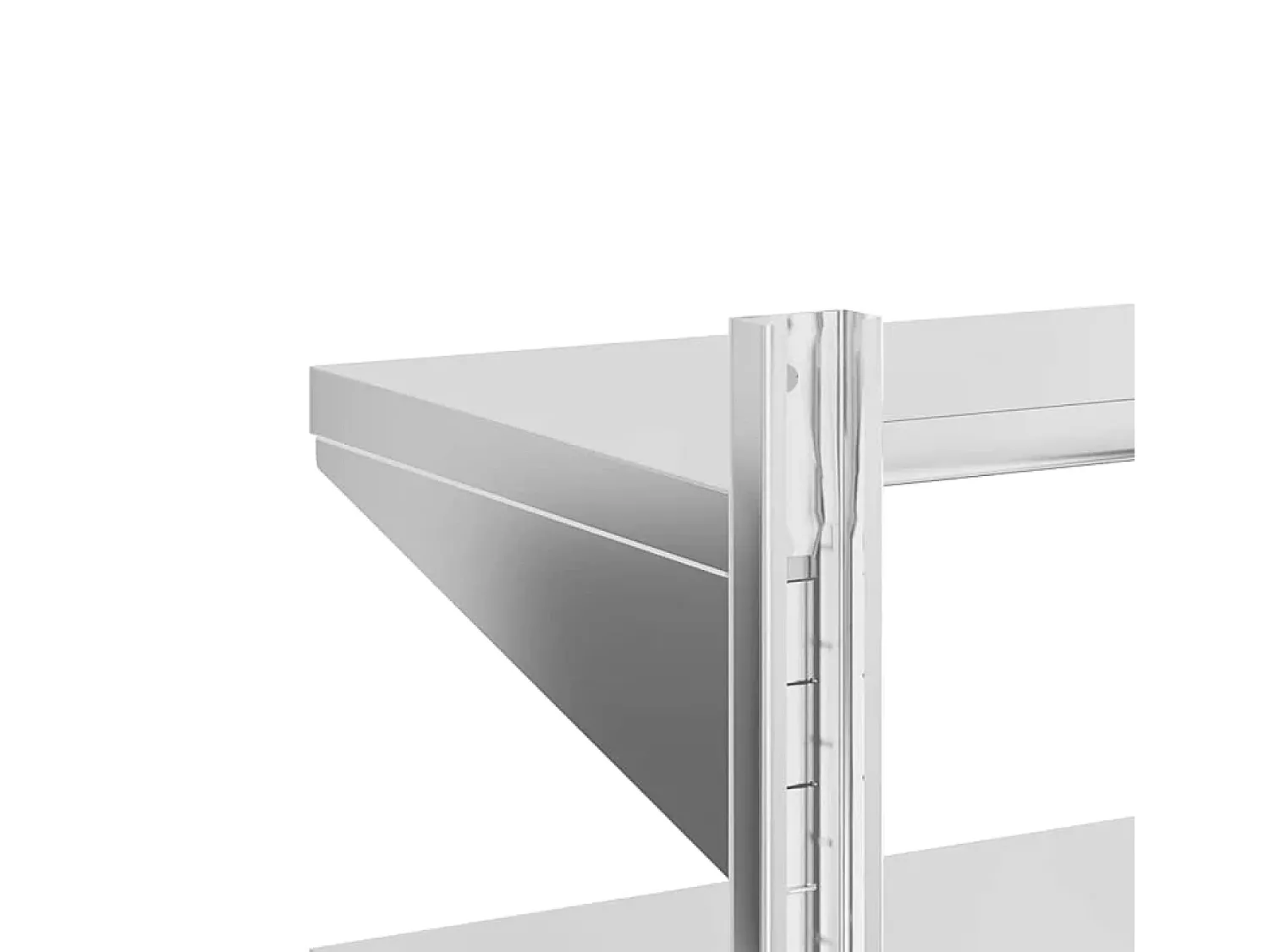 Online vidaxl Estante parede 2 prateleiras 75x23,5x60 cm aço inoxidável prata Prateado