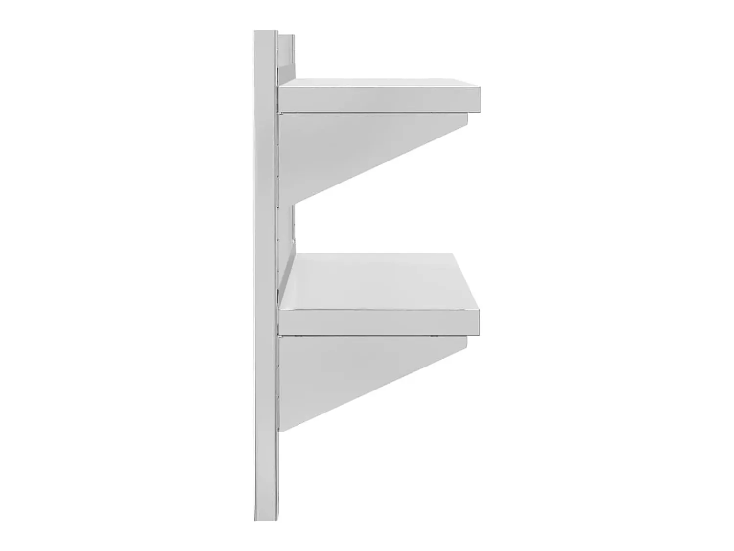 Online vidaxl Estante parede 2 prateleiras 75x23,5x60 cm aço inoxidável prata Prateado