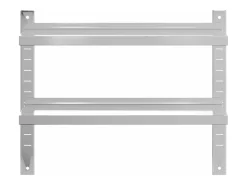 Prateleira| Estante parede 2 prateleiras 75x23,5x60 cm aço inoxidável prata PT319741 Prateado