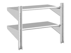 Prateleira|vidaxl Estante parede 2 prateleiras 75x40x60 cm aço inoxidável prata Prateado