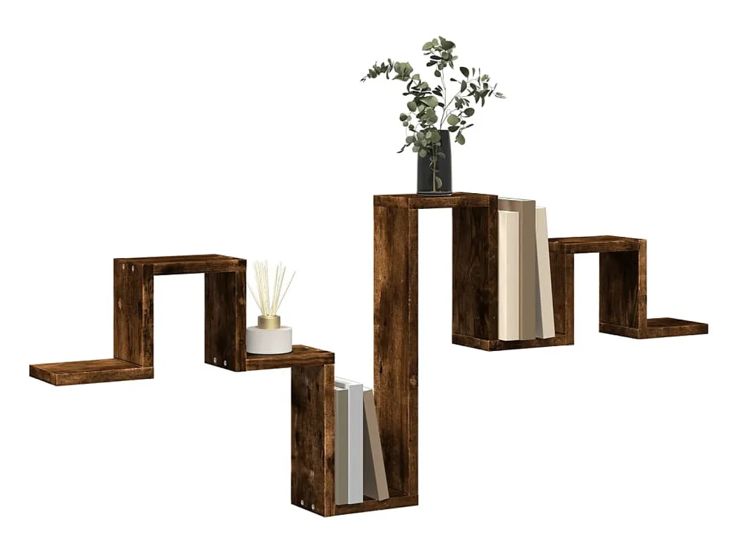 Prateleira* Estante parede 104,5x10x43 cm derivados madeira carvalho fumado PT313949 Castanho