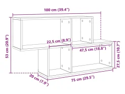 Best vidaxl Estante parede 100x20x53 cm derivados madeira carvalho Castanho