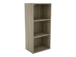 Biblioteca* Estante Plea: 1 armário com 3 portas e 1 prateleira com 3 níveis, 184x42x29 cm Castanho