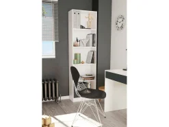 Dmora Estante Pomona, Estante alta com 5 prateleiras, Estante de escritório ou quarto, Estante moderna com compartimentos, 52x25h80 cm,^ Biblioteca
