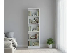 Dmora Estante Pomona, Estante alta com 5 prateleiras, Estante de escritório ou quarto, Estante moderna com compartimentos, 52x25h80 cm,^ Biblioteca