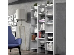 Dmora Estante Rockford, Estante com 18 prateleiras, Prateleira com compartimentos quadrados, Estante de escritório moderna, 96x29h192 cm,^ Biblioteca