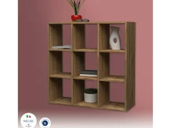 Prateleira|Dmora Estante Rodrigo, Armário com prateleiras, Biblioteca de escritório, 100% Fabricado na Itália, Carvalho, 90x25h90 cm Castanho