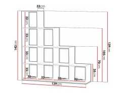 Clearance Estante Sarasota 111, Aberto sem a parte traseira, 142x139x33cm Castanho