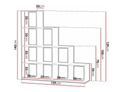 Prateleira| Estante Sarasota 111, Aberto sem a parte traseira, 142x139x33cm Branco