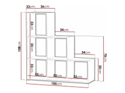 Estante Sarasota 110, Com arrumação aberta, 11x11x3cm^ Prateleira