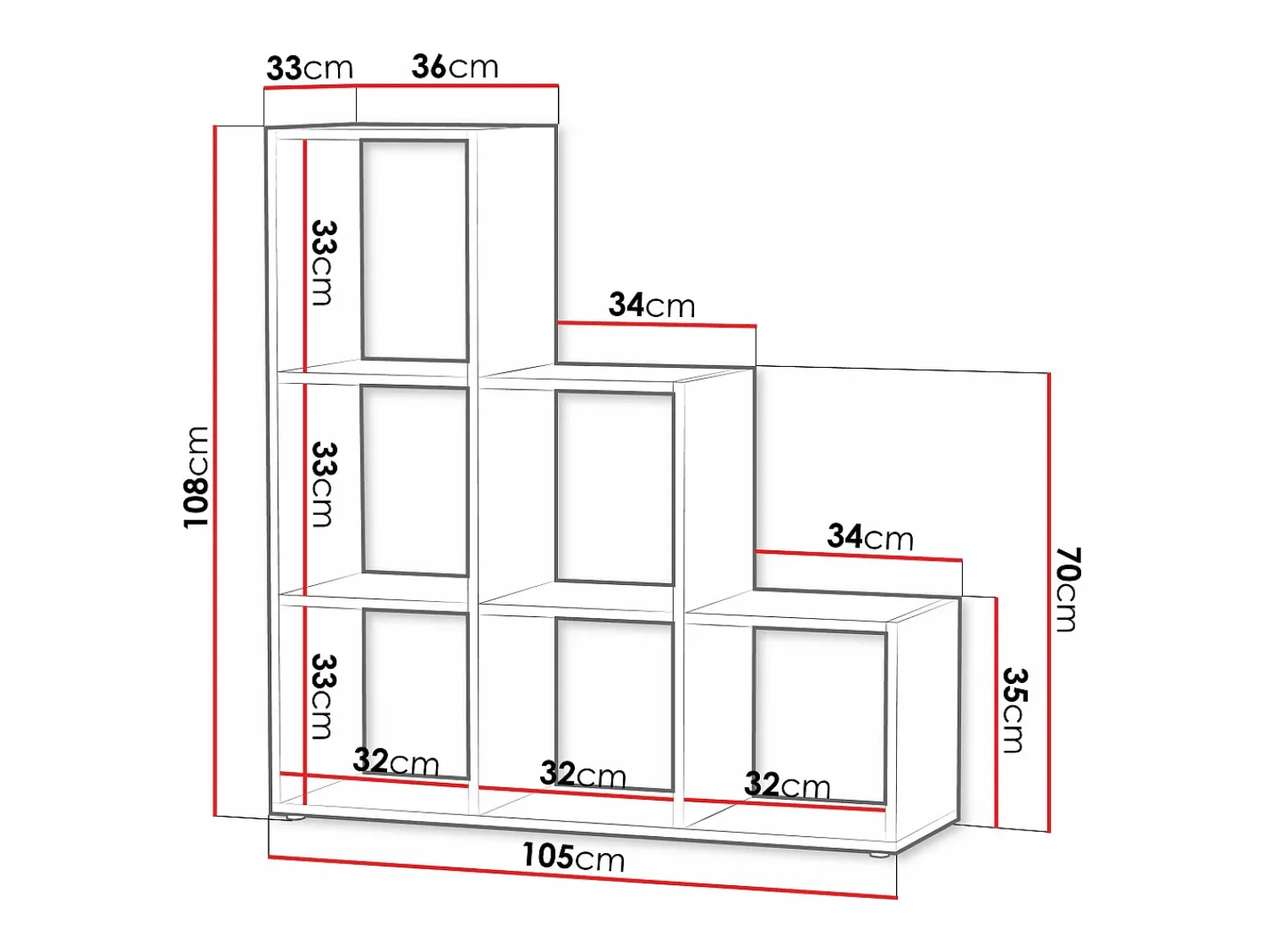 Estante Sarasota 110, Com arrumação aberta, 11x11x3cm^ Prateleira