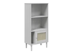Best Estante SENJA aspeto de vime 60x35x130 cm pinho maciço PT553897 Branco