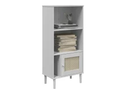Best Estante SENJA aspeto de vime 60x35x130 cm pinho maciço PT553897 Branco
