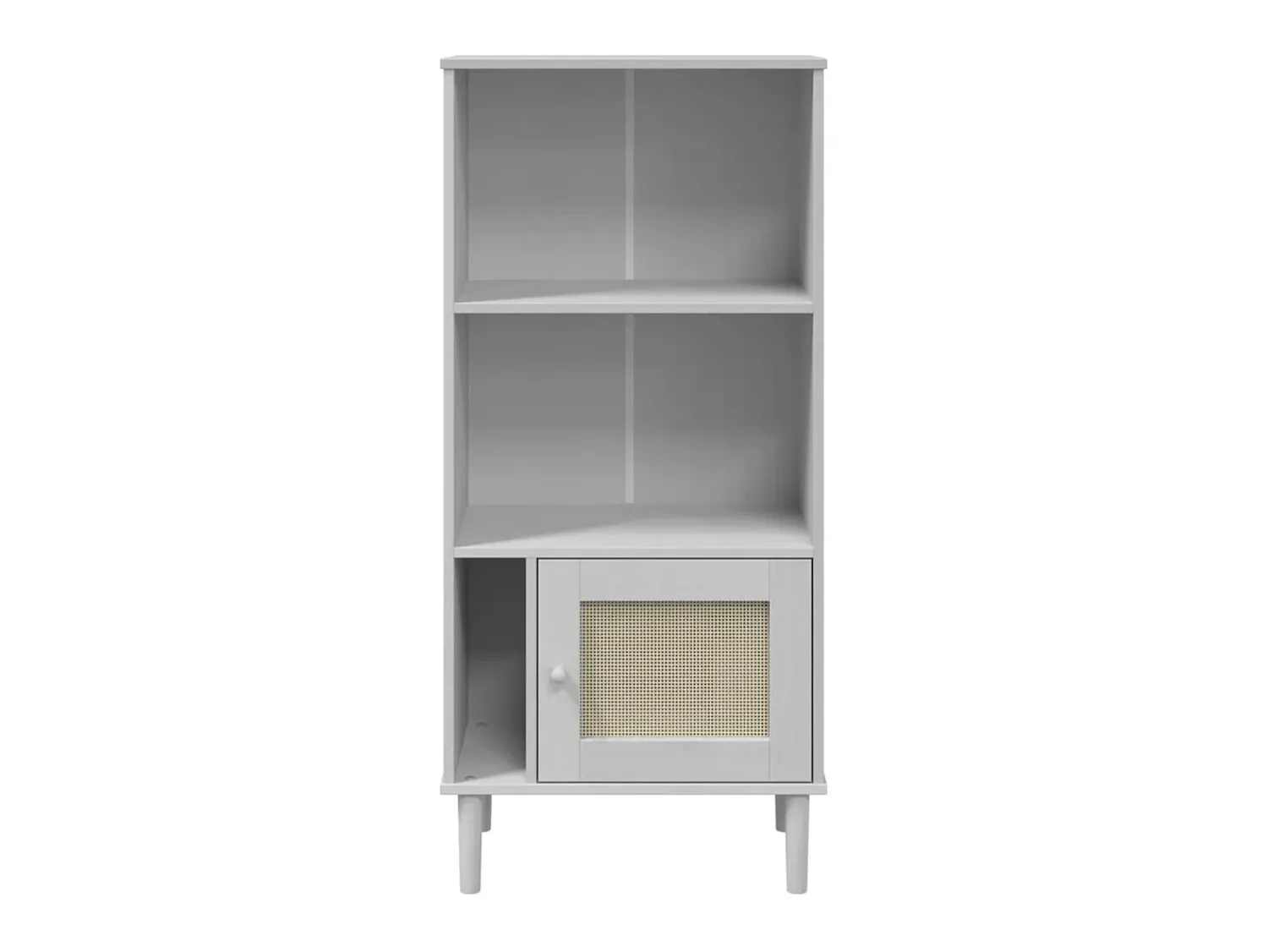 Best Estante SENJA aspeto de vime 60x35x130 cm pinho maciço PT553897 Branco