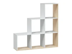 Discount Loungitude Estante Taris Ladder Branca e Carvalho 110x108x28 cm Branco
