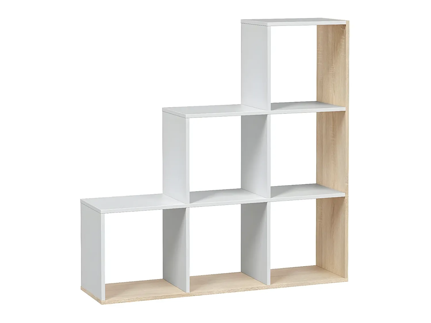 Discount Loungitude Estante Taris Ladder Branca e Carvalho 110x108x28 cm Branco