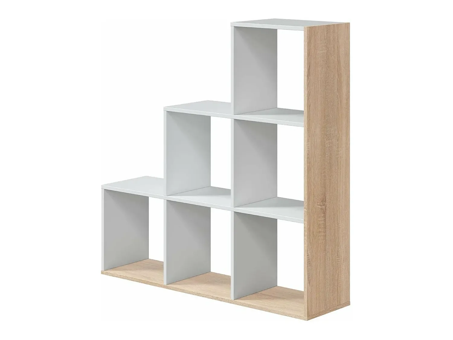 Discount Loungitude Estante Taris Ladder Branca e Carvalho 110x108x28 cm Branco