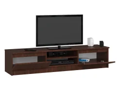 Akord Estante TV K160 Wenge com 2 Portas, Laminado 160x33x40 cm Castanho chocolate