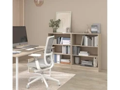 Discount Estante Veltis em melamina com 3 compartimentos, carvalho japonês e branco, 106x79x40 cm Castanho