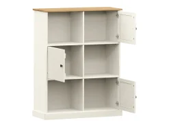 Vitrina|vidaxl Estante VIGO 90x35x114,5 cm madeira de pinho maciça Branco