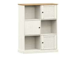 Vitrina|vidaxl Estante VIGO 90x35x114,5 cm madeira de pinho maciça Branco